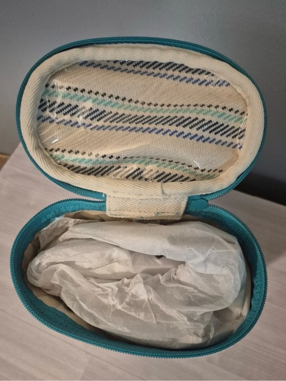 Vera Bradley Teal Blue Green Patterned Travel Bottle Bag